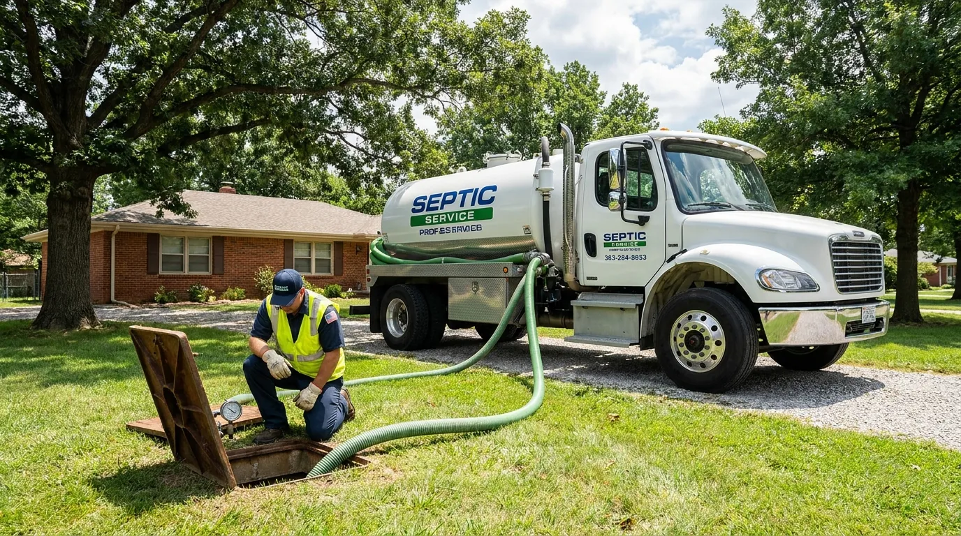 Emergency septic response at a Wichita-area home with a backed-up system