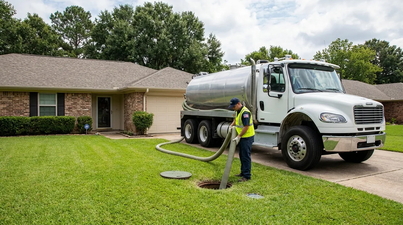 Septic tank pumping at a Maize, KS property